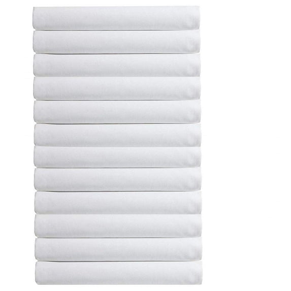The Great American Store's 600 Thread Count 100% Cotton Solid Fitted Sheet Side Pocket/Pouch Organizer (Pack of 12, King, White)- Smooth & Durable Quality - Luxury Bedding