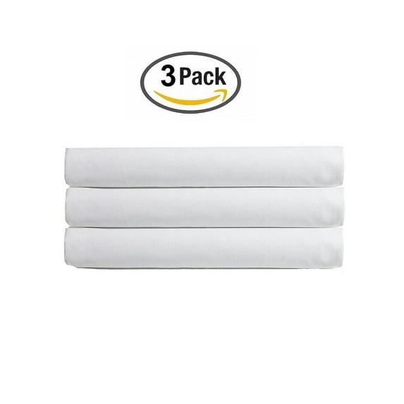 The Great American Store's Ultra-Soft 1800 Series Microfiber Solid Fitted Sheet Side Pocket/Pouch Organizer (Pack of 3, Queen, White)- Fade and Wrinkle Resistant - Hypoallergenic