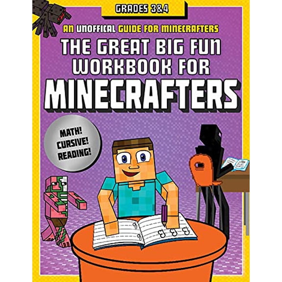 Pre-Owned The Great Big Fun Workbook for Minecrafters: Grades 3 4: An Unofficial Workbook Paperback Sky Pony Press