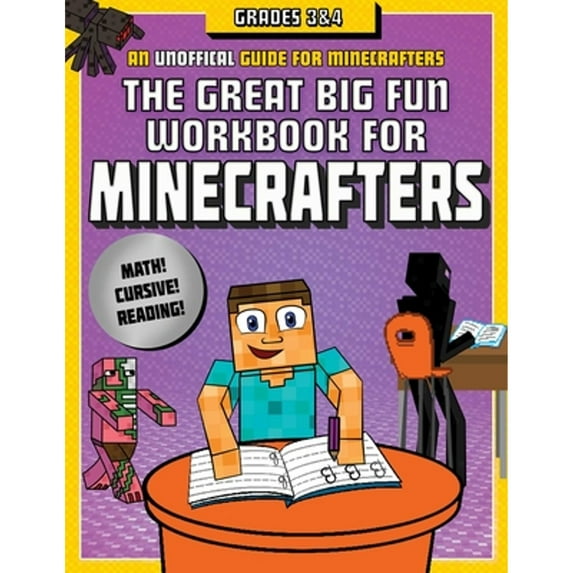 Pre-Owned The Great Big Fun Workbook for Minecrafters: Grades 3 4: An Unofficial Workbook Paperback Sky Pony Press