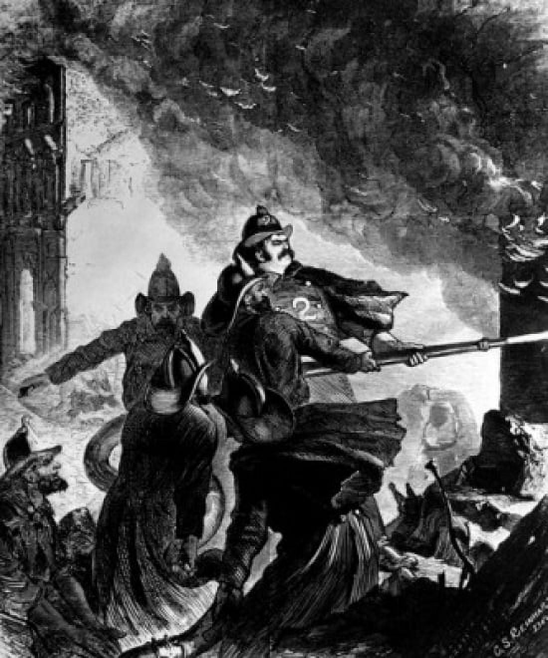 The Great Boston Fire The Heroic Fight of the Firemen November 9 1872 Canvas Art - (24 x 36)