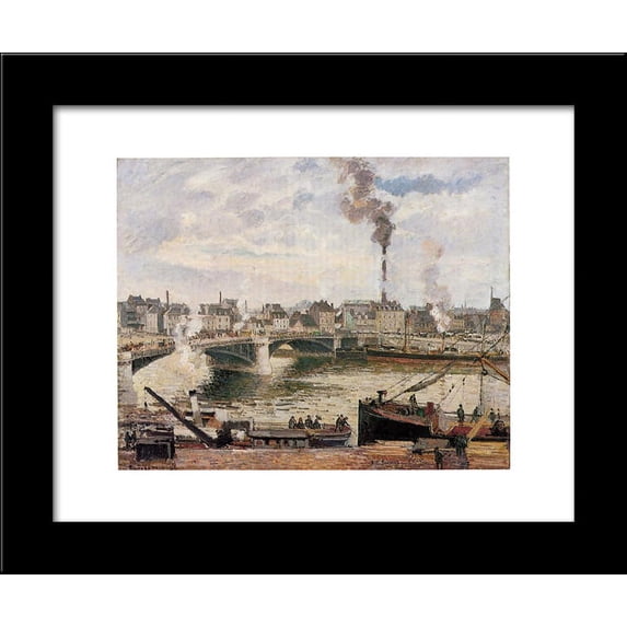 The Great Bridge, Rouen 20x24 Framed Art Print by Pissarro, Camille