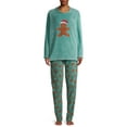 thumbnail image 1 of The Great Christmas Women's Christmas Edition 4 Piece Plush Pajama Set in Gift Box, 1 of 7