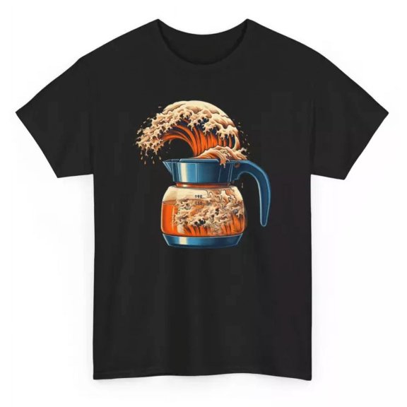 The Great Coffee' Wave Funny T-Shirt - Coffee Lovers Graphic Tee Unisex S-5XL Hot Trending Shirt, Vintage Birthday Gift
