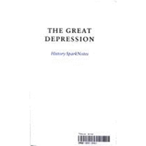 Pre-Owned The Great Depression (Sparknotes History Notes) Paperback