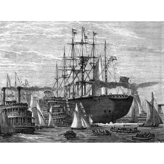 The Great Eastern Arrives At New York Poster Print By Mary Evans Picture Library (36 X 24)