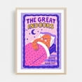 thumbnail image 1 of The Great Indoors - Drawing Humor Whimsical Illustration Quote Typography Pop Art Modern Art Oak Framed Wall Art Print 24 x 36 inches, 1 of 15