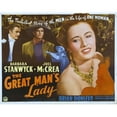 thumbnail image 1 of The Great Man'S Lady Brian Donlevy Joel Mccrea Barbara Stanwyck 1942 Movie Poster Masterprint, 1 of 1
