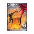 thumbnail image 1 of The Great Nordini - The White Fakir in Devil’s Hell - Vintage Magic Poster c.1910 - Bamboo Fine Art 290gsm Paper Print (Unframed) 18x24in, 1 of 4