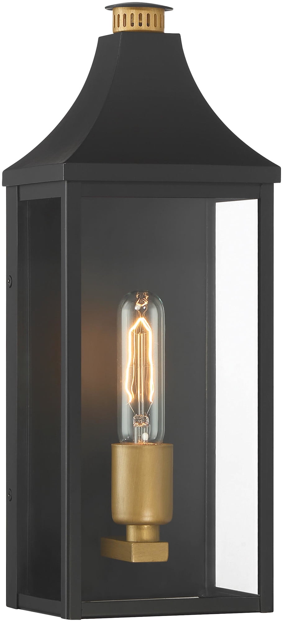 The Great Outdoors 78301-734 Hurstborne 16" Tall Outdoor Wall Sconce - Dark Matte Black /