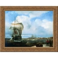 thumbnail image 1 of The Great Roads at Kronstadt 24x20 Gold Ornate Wood Framed Canvas Art by Aivazovsky, Ivan, 1 of 2