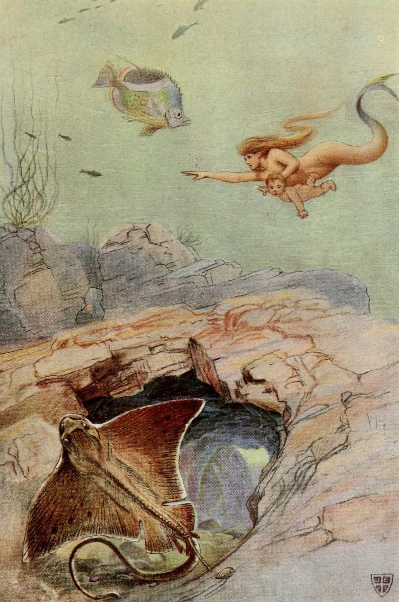 The Great Sea Horse 1909 Merry Jerrys strange visit Canvas Art - John Elliott (18 x 24)
