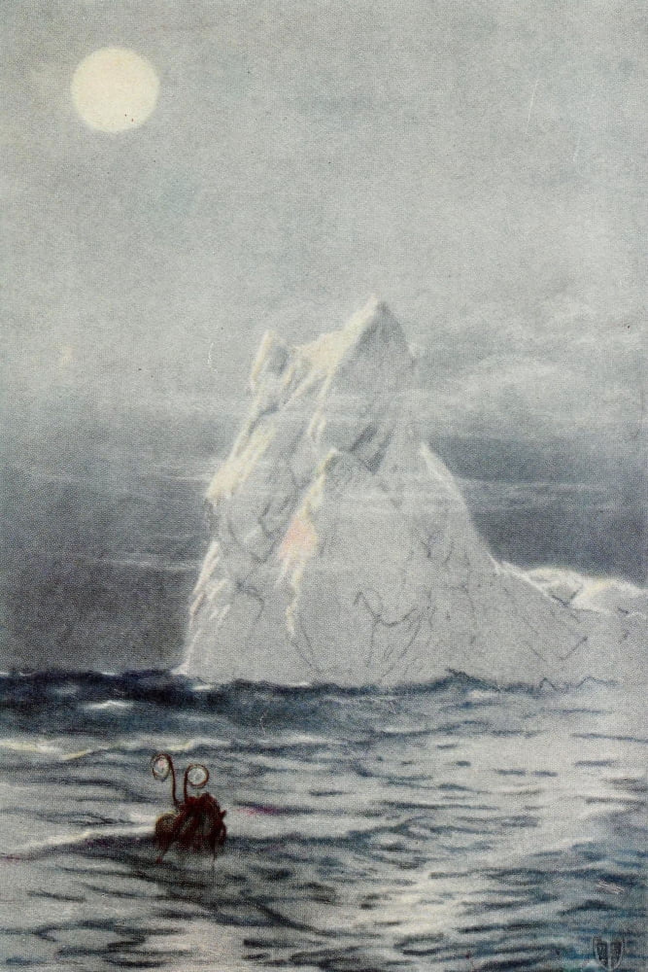 The Great Sea Horse 1909 Well have a sail on an iceberg Canvas Art - John Elliott (18 x 24)