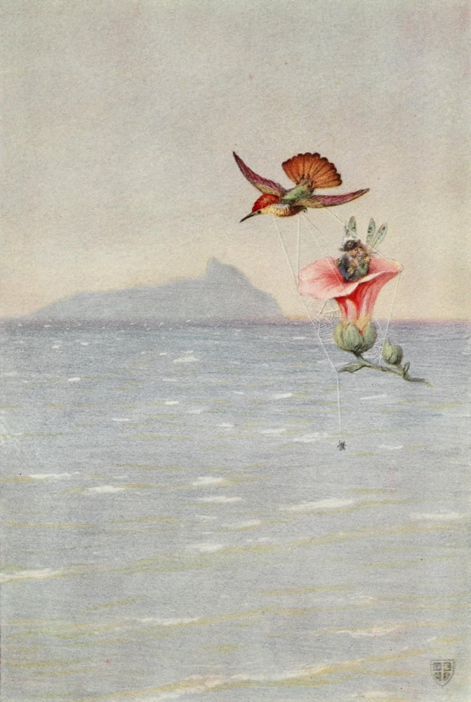 The Great Sea Horse 1909 Wind-fairies & hummingbird Canvas Art - John Elliott (18 x 24)