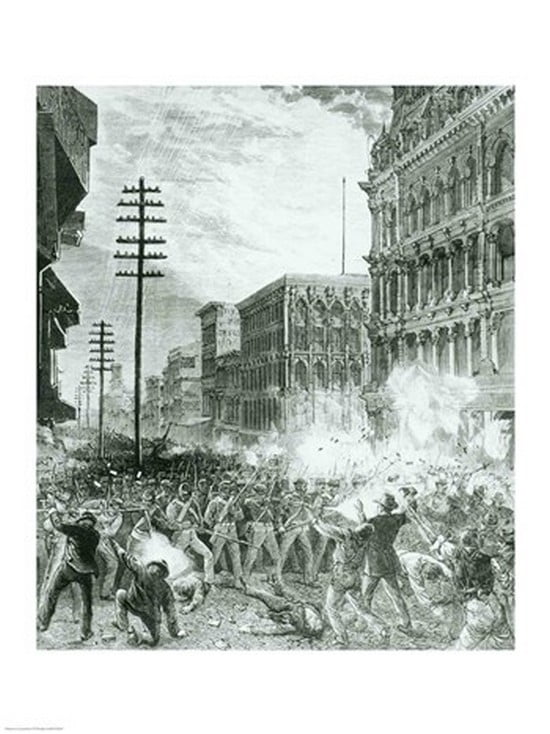 The Great Strike The Sixth Maryland Regiment Fighting Its Way Through Baltimore Canvas Art - (24 x 36)