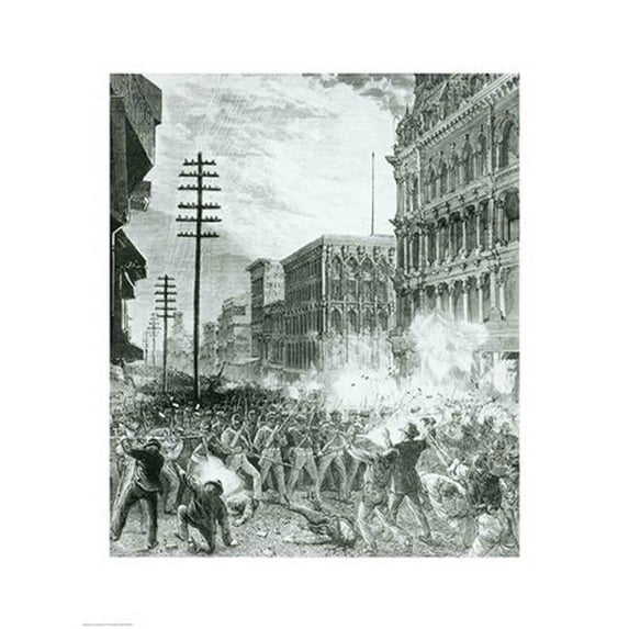 The Great Strike - The Sixth Maryland Regiment Fighting Its Way Through Baltimore Poster Print - 24 x 36 in. - Large