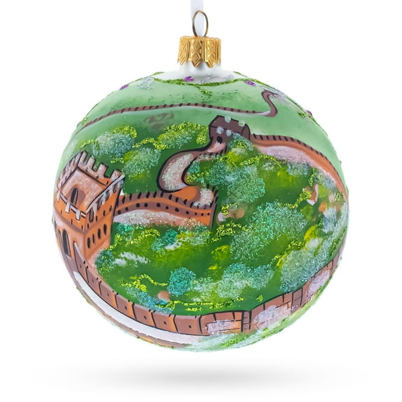 The Great Wall of China Glass Ball Christmas Ornament 4 Inches