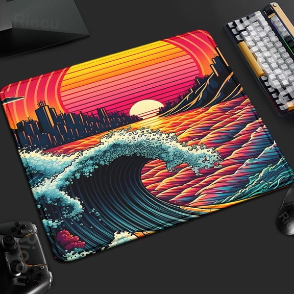 The Great Wave Art Design Small Mousepad Office Speed DeskMat 40x45cm PC Computer Game Keyboard Pad XS Rubber Anti-slip Mice Mat