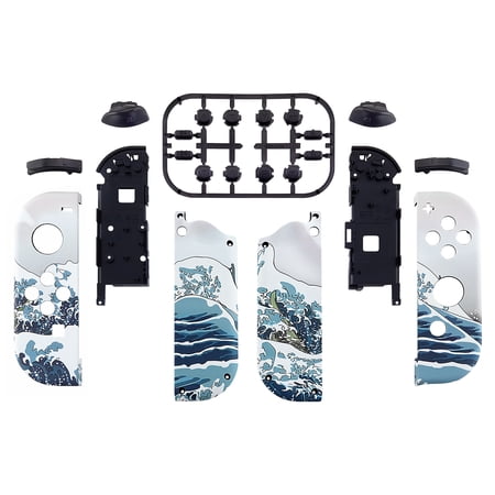 The Great Wave Patterned Replacement Housing Shell w/Full Set Button for Nintendo Switch/OLED Joycon