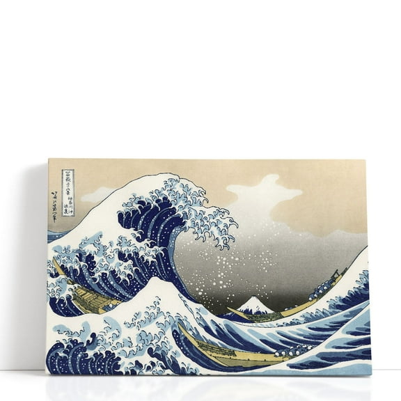 The Great Wave at Kanagawa, 1829 - Wrapped Canvas Print Wall Art | 48" W x 32" H
