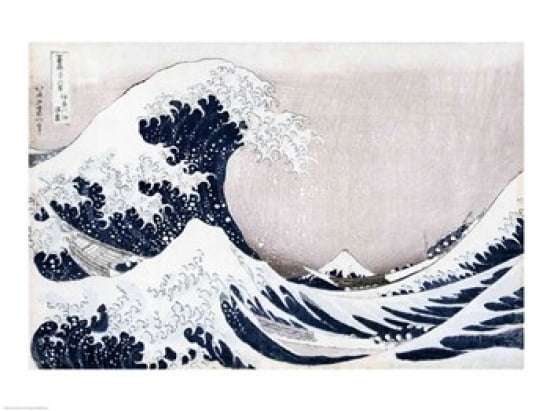 The Great Wave of Kanagawa Canvas Art - Katsushika Hokusai (24 x 18)