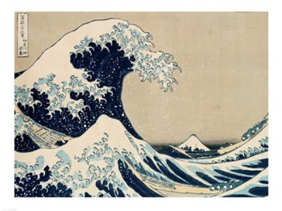 The Great Wave of Kanagawa Canvas Art - Katsushika Hokusai (24 x 18)
