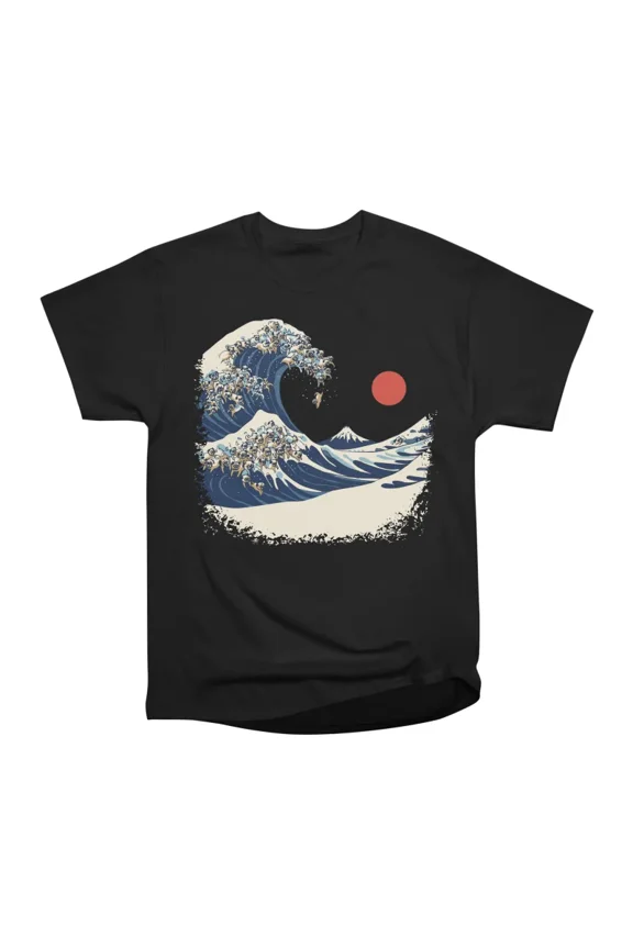 The Great Wave of Pugs T-Shirt Tee Gift For Him Merch For Her Apparel For Friend