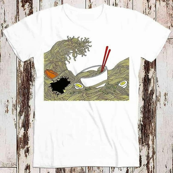 The Great Wave of Ramen Hokusai Super Cool Best Gift Top Tee T Shirt 8796
