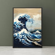 The Great Wave off Kanagawa, Hokusai inspired print, Japandi Artwork, Japanese Great Wave Print, Vintage Japanese Wall Art., Poster Only