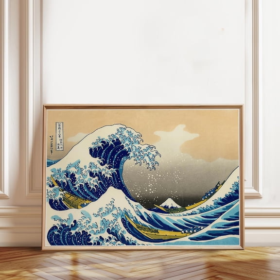 The Great Wave off Kanagawa Wave Decor Wall Artwork, Unframed Canvas 8x10in