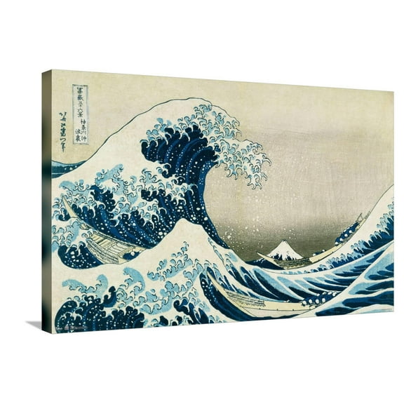 The Great Wave off Kanagawa by Hokusai Canvas Wall Poster, 22.375" x 34"