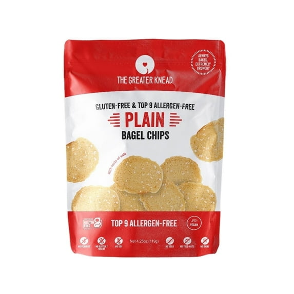 The Greater Knead Bagel Chips Plain -- 4.25 oz