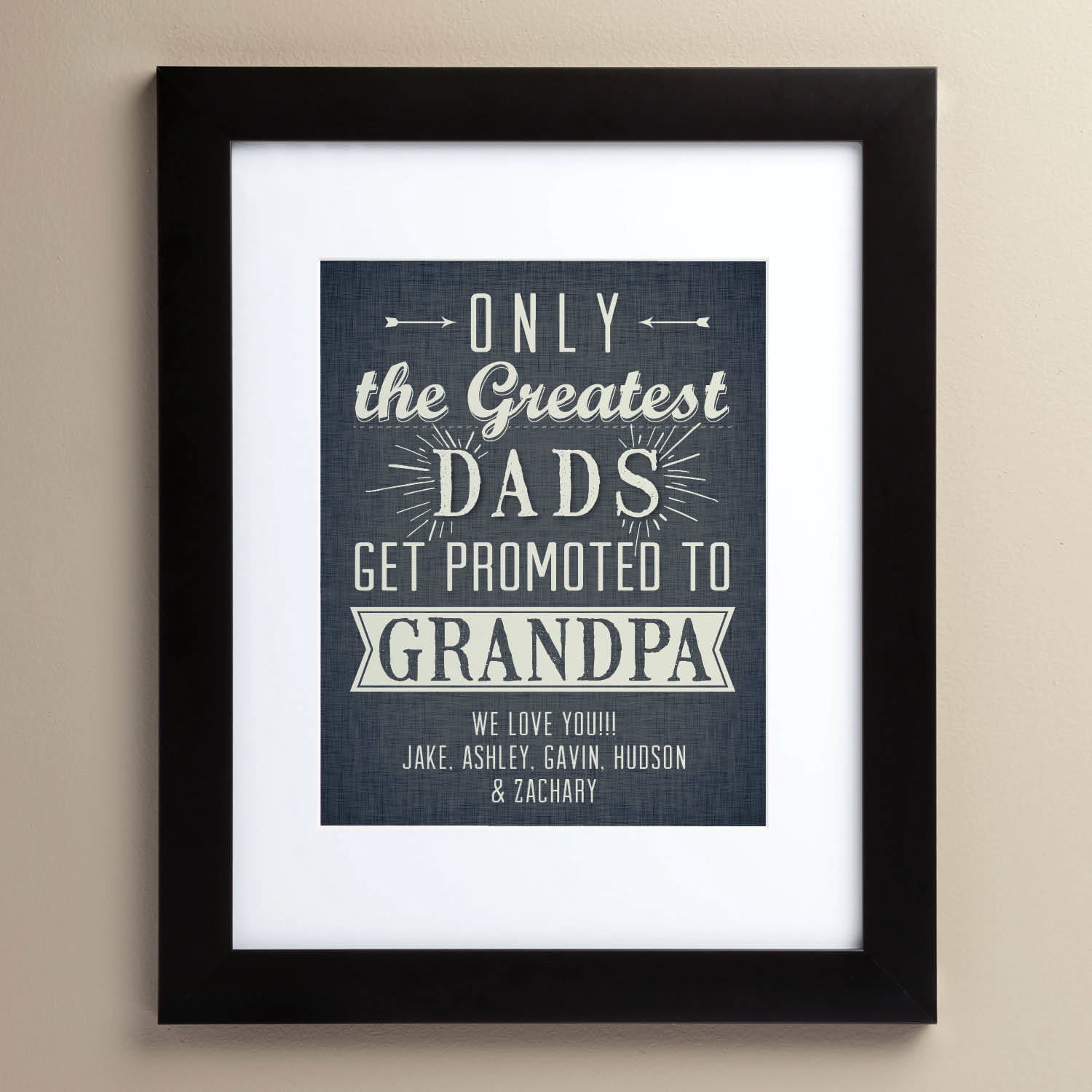 The Greatest Dads Get Promoted To Grandpa Personalized Framed Print