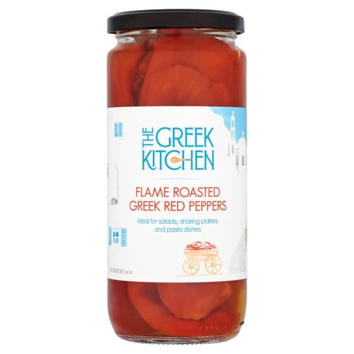 The Greek Kitchen Flame Roasted Red Peppers 450g, British Import (Pack of 3)