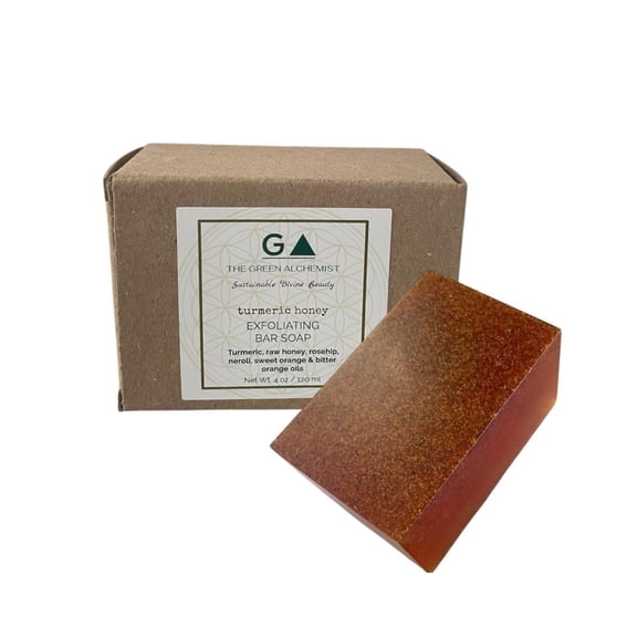 The Green Alchemist Organic Alcohol-Free Turmeric Bar Soap, 4 oz
