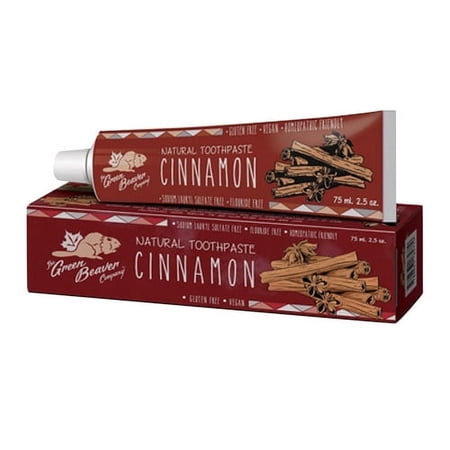 The Green Beaver Company Cinnamon Natural Toothpaste, 2.5 Oz, 2 Pack