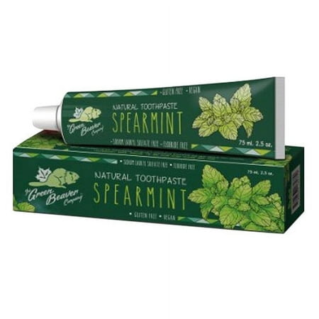 The Green Beaver Company Spearmint Natural Toothpaste, 2.5 Oz, 2 Pack