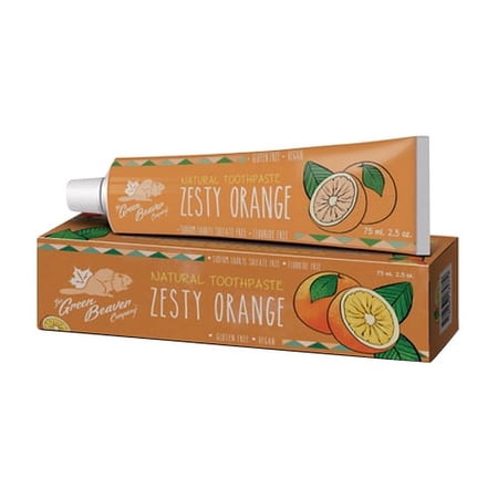 The Green Beaver Company Zesty Orange Natural Toothpaste, 2.5 Oz, 2 Pack