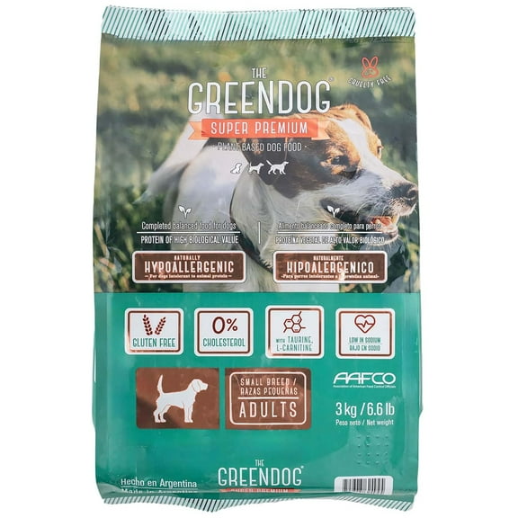 The Green Dog: Super Premium - Adult Small Bite - 6.6 Lb Bag Dog Food - Plant Based Protein, Vegan Dry Pet Kibble, Gluten Free, Complete Nutrition