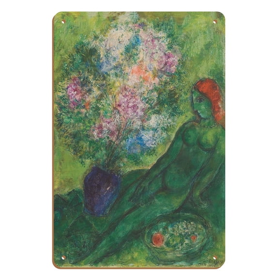 The Green Dream - Vintage Abstract Art by Marc Chagall c.1945 - 8 x 12 inch Vintage Wood Art Sign