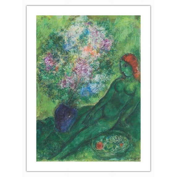The Green Dream - Vintage Abstract Art by Marc Chagall c.1945 - Fine Art Matte Paper Print (Unframed) 18x24in