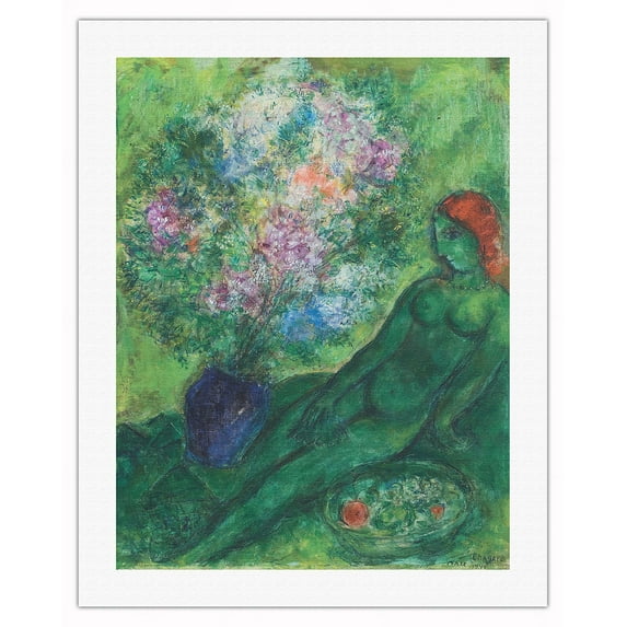 The Green Dream - Vintage Abstract Art by Marc Chagall c.1945 - Fine Art Rolled Canvas Print (Unframed) 20in x 26in