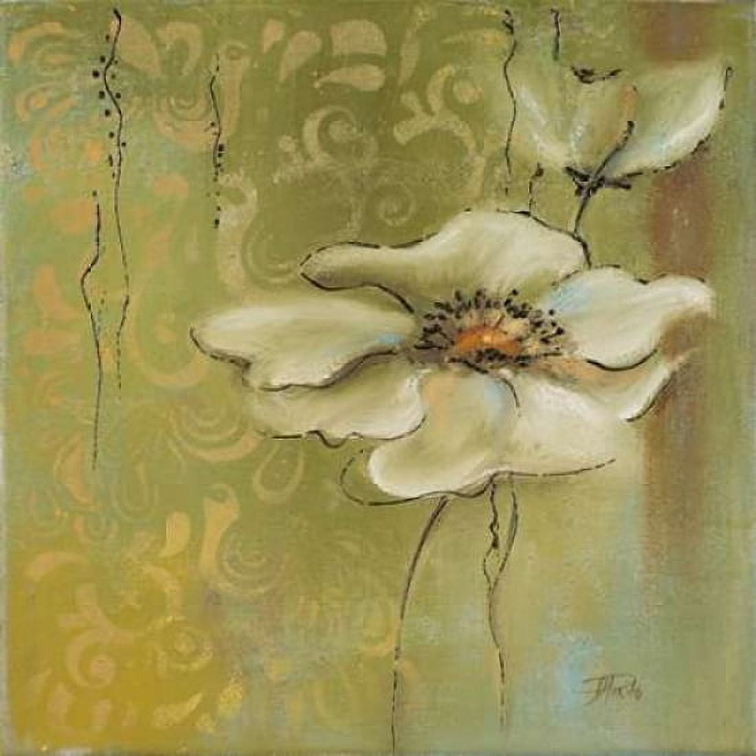 The Green Flowers II Canvas Art - Patricia Pinto (24 x 24)
