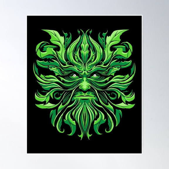 The Green Man Poster Wall Art, Modern Wall Decor, 16x24 UNFRAMED