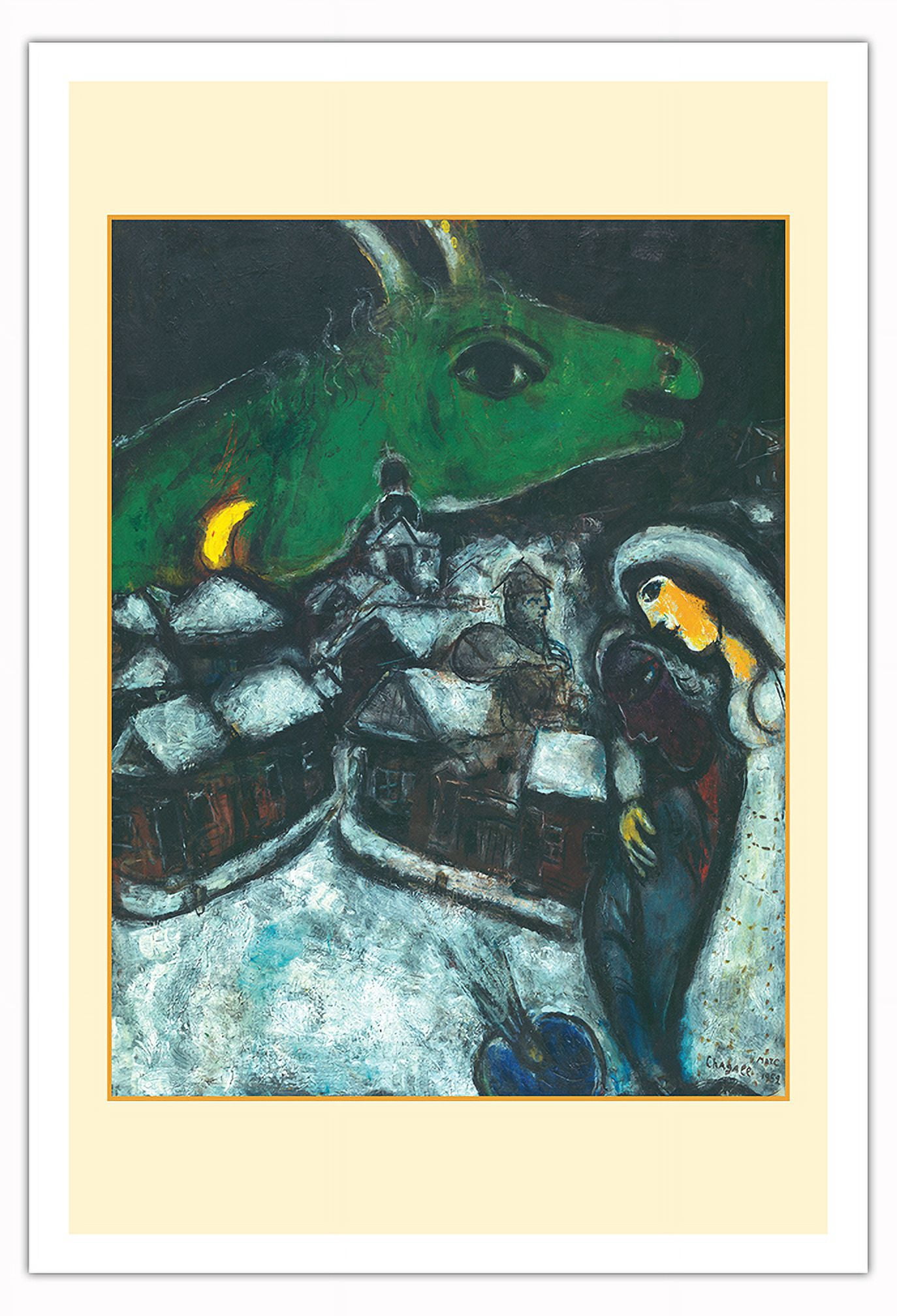 The Green Night - Vintage Abstract Art by Marc Chagall c.1952 - Fine ...