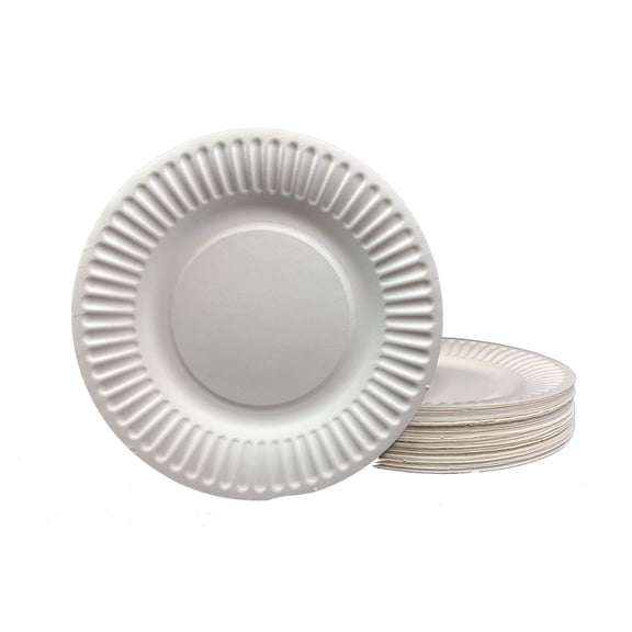 The "Green" 6-Inch Uncoated White Paper Plates – 100 Count, Eco-Friendly Disposable