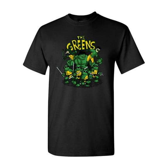 The Greens Turtles Ninja Movie Salih Gonenli Artworks Funny DT Adult T-Shirt Tee