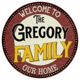 thumbnail image 1 of The Gregory Family 14" Round Metal Sign Kitchen Game Room Decor 100140038313, 1 of 1