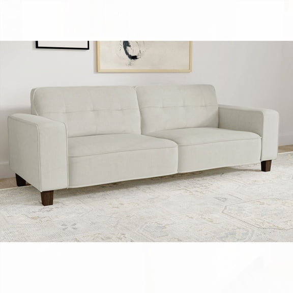 The Greige Upholstered Tufted Sofa by Evoke - Plush and Refined