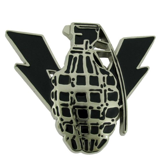 The Grenade Belt Buckle LIGHTNING BOLT GOTHIC Tattoo US Army Soldier Device Explosive